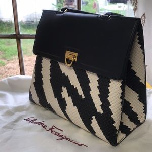 Looking for trade or best offer Salvatore Ferragamo Trifolio TH Top Handle Bag